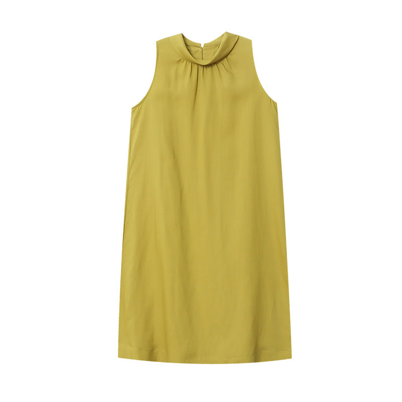 Damen Maxikleid Hochgeschlossener Kragen Fließender Schnitt Eveloria