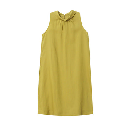 Damen Maxikleid Hochgeschlossener Kragen Fließender Schnitt Eveloria