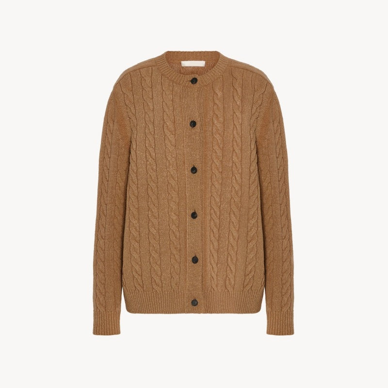 Damen Grobstrickjacke Knopfleiste Eveloria