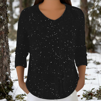 Damen Langarmshirt V-Ausschnitt Eveloria