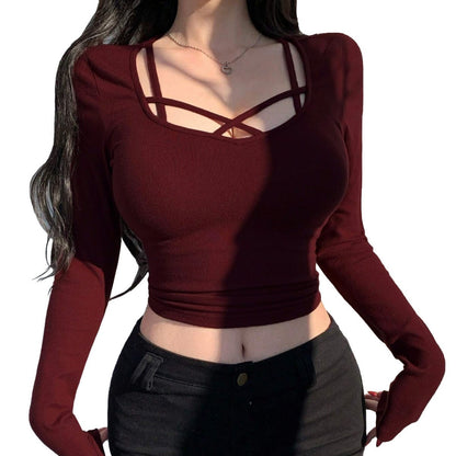 Damen Langarm- mit Knoten Elegant