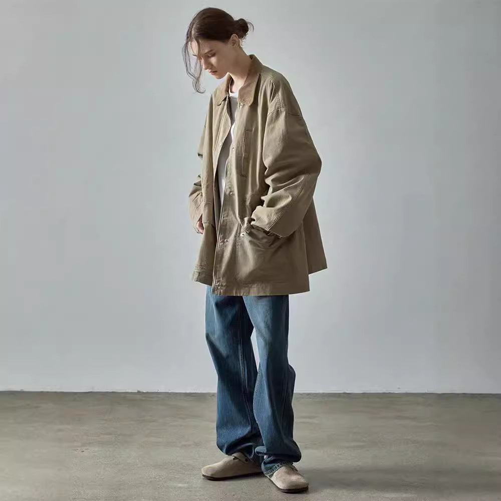 Damen Oversized Utility-Jacke Robust Beige