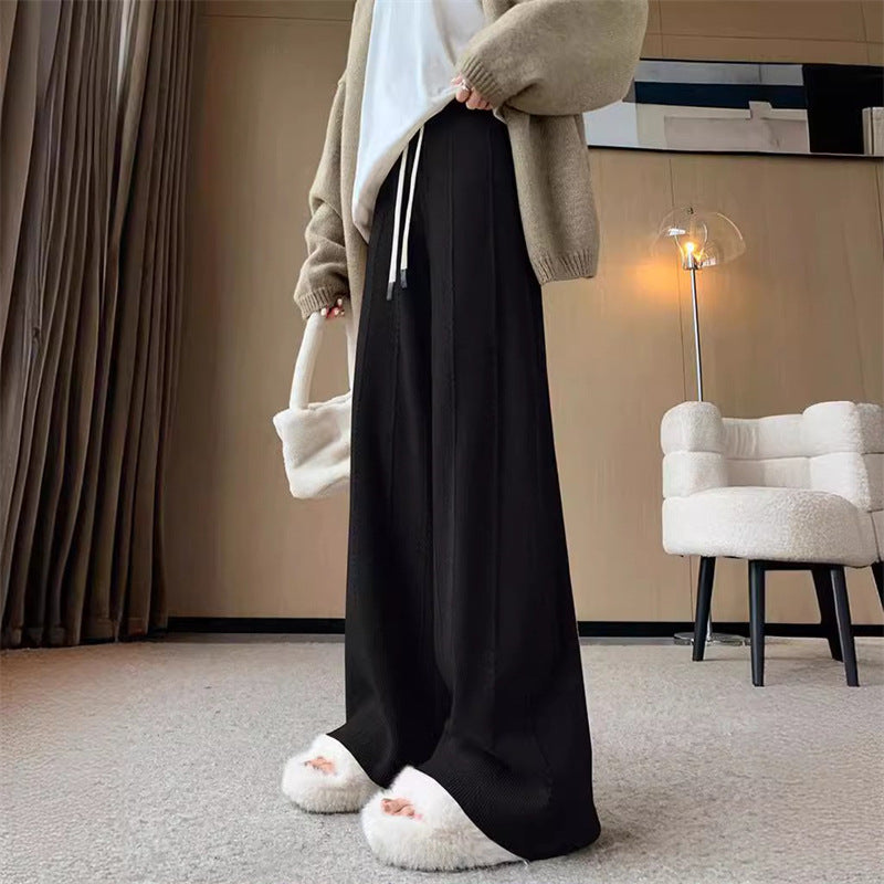 Damen Weite Hose Elastischer Bund Bequem Eveloria