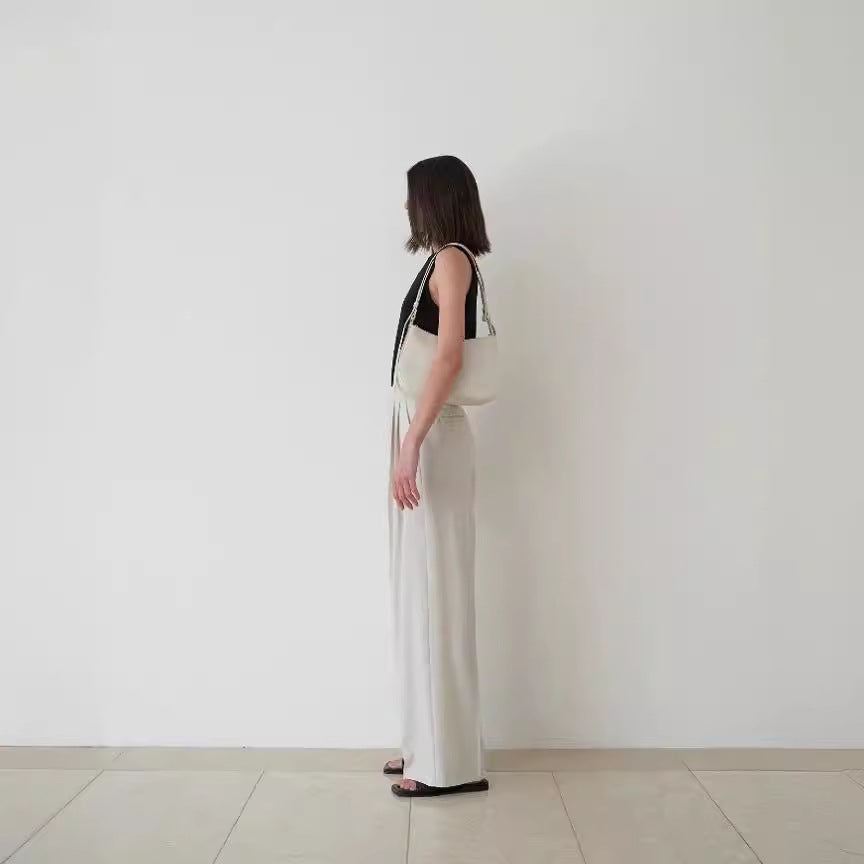 Damen Plissee-Hose Hochgeschnitten Eveloria Elegante