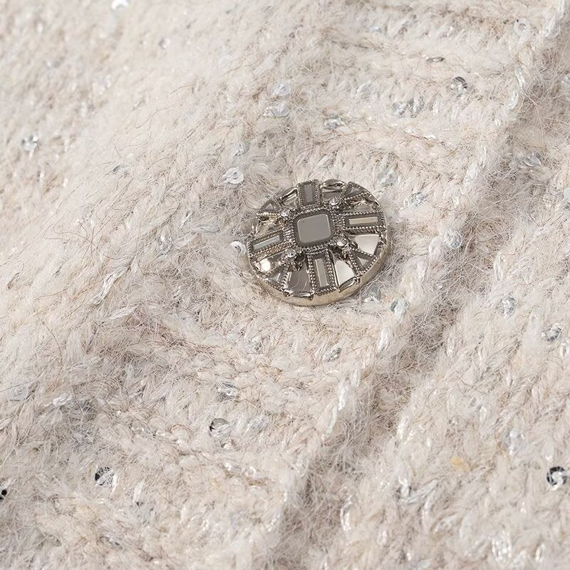 Damen Strickjacke V-Ausschnitt Knopfverschluss Kuschelig Eveloria