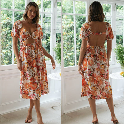 Damen Sommerkleid Elastisch Verspieltes Knoten-Design Eveloria - Eveloria