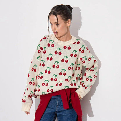 Damen Strickpullover Gemustert Fruchtig Lässig
