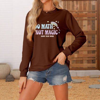 Damen Sweatshirt Mathematik-Motiv Grau Eveloria