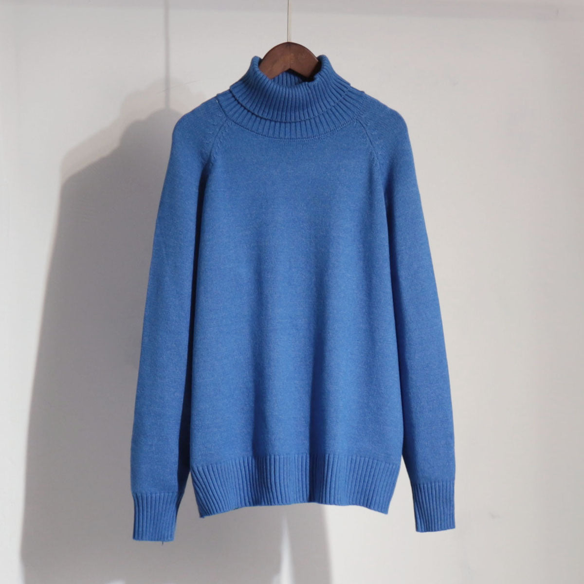 Damen Strickpullover Hochkragen Lässig