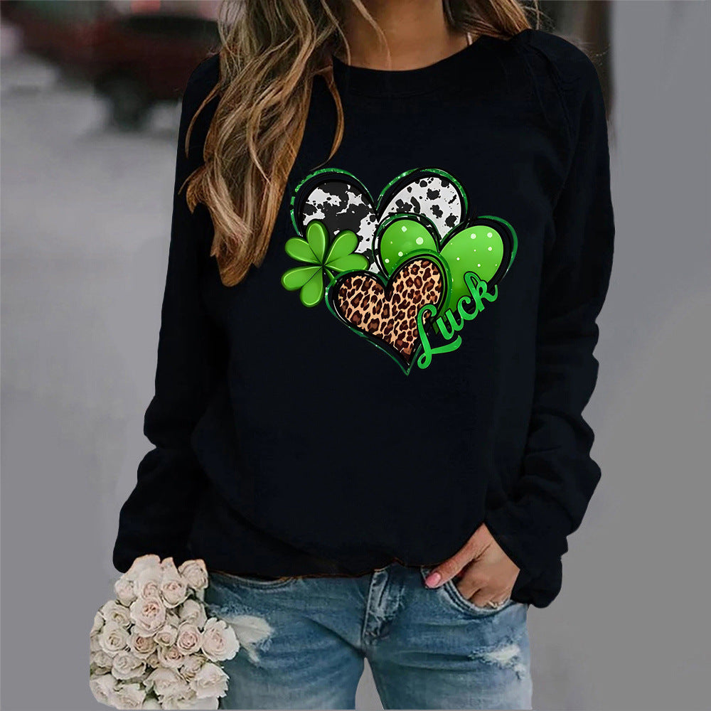Damen Sweatshirt Herzdesign Auffälliges Motiv Eveloria