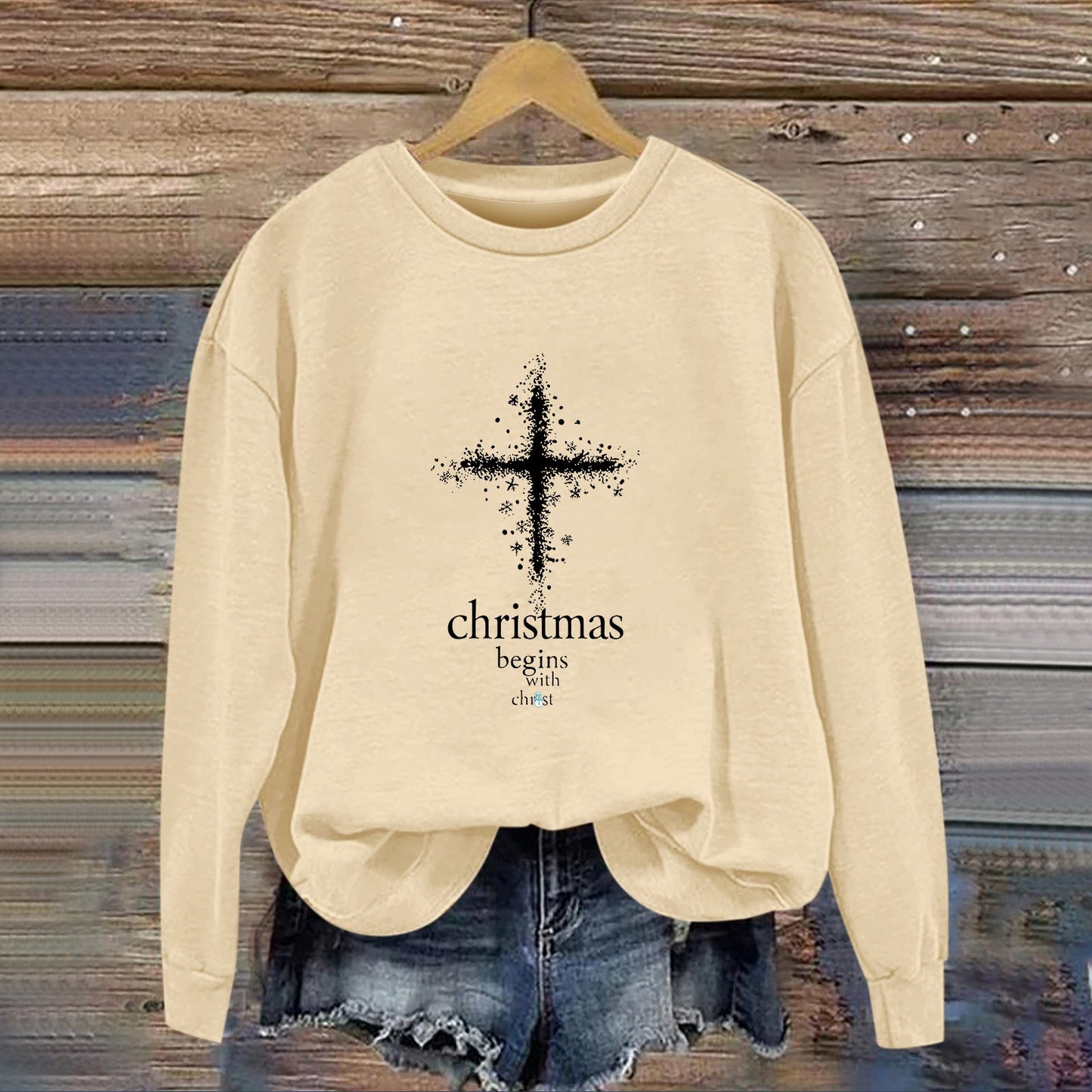 Damen Sweatshirt Christliches Motiv Weiches Innenfutter Eveloria