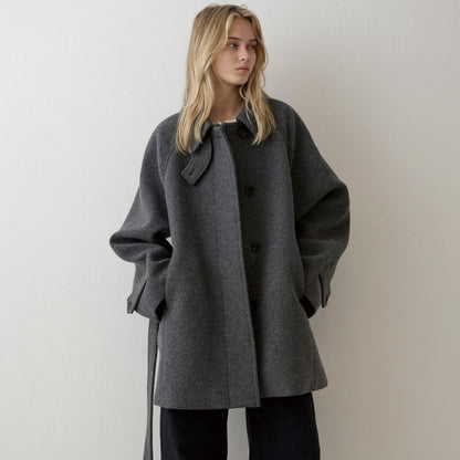 Damen Wollmantel Gesteppt Elegant Kragen Eveloria