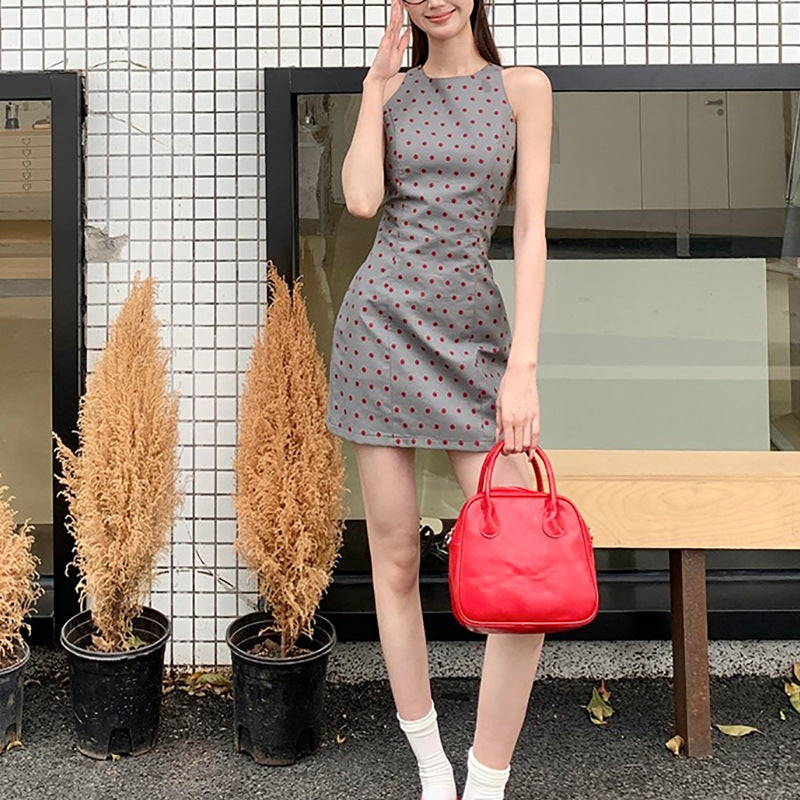 Damen Etuikleid Polka Dot Figurbetonter Schnitt