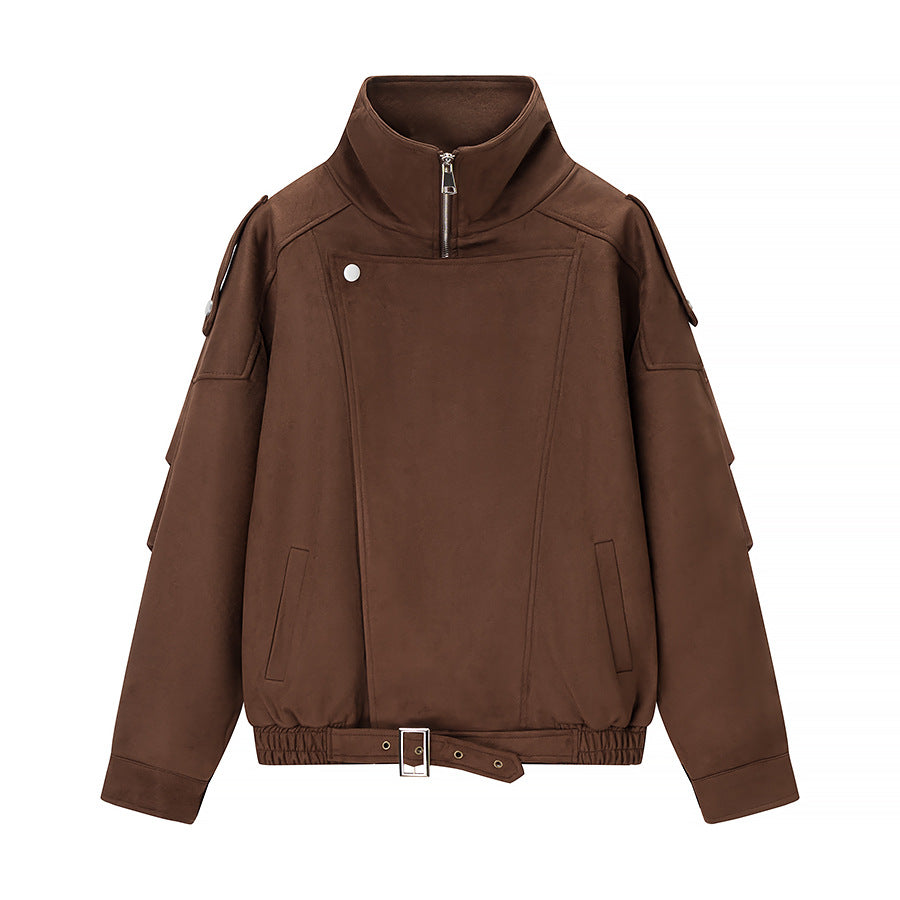 Damen Kurzjacke Urbaner Stil Hochkragen Eveloria