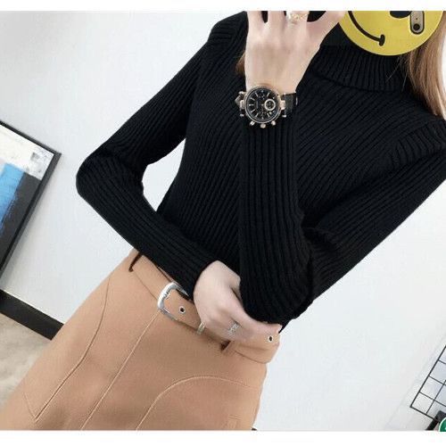 Damen Rollkragenpullover Rippstruktur Eveloria