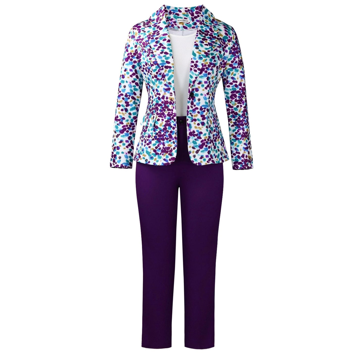 Damen Blazer Hosenkombination Floralmuster Eveloria