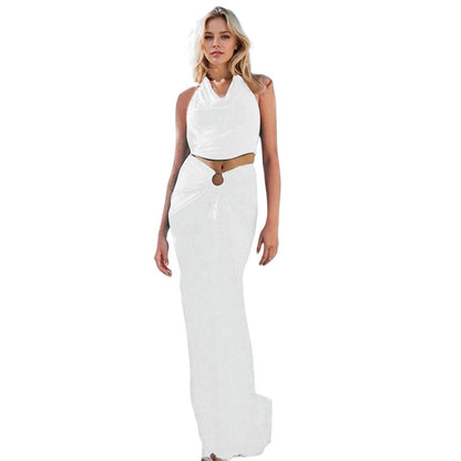 Damen Abendkleid Wickeldesign Gummiband Eveloria