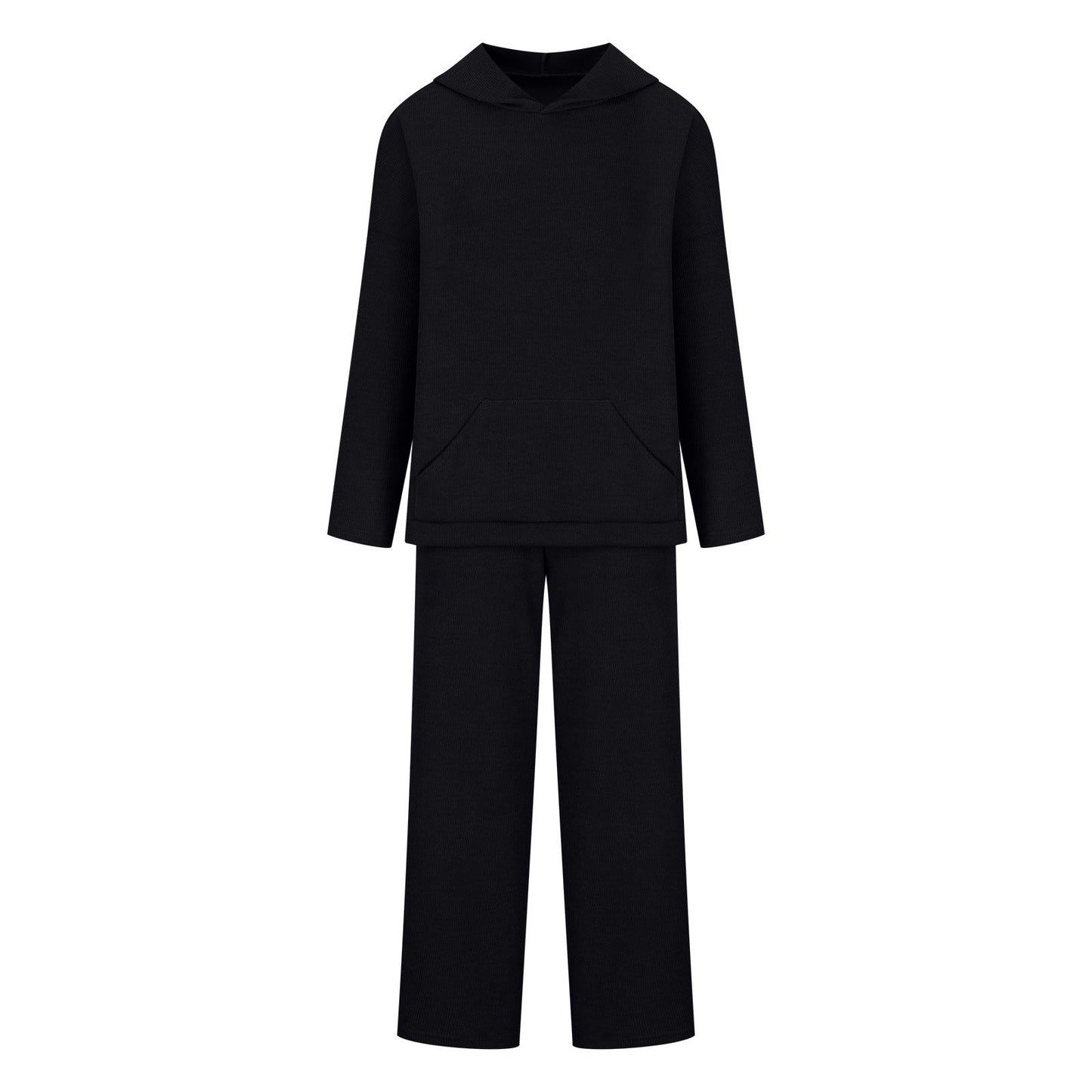 Damen Langarm Hoodie Palazzo Hosen Set Bequem Eveloria