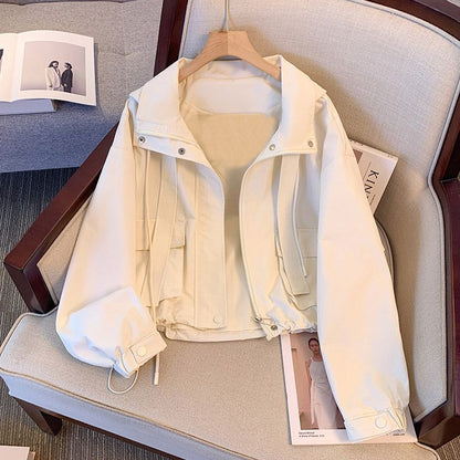 Damen Übergangsjacke Leicht Verstellbarer Bund Praktische Taschen