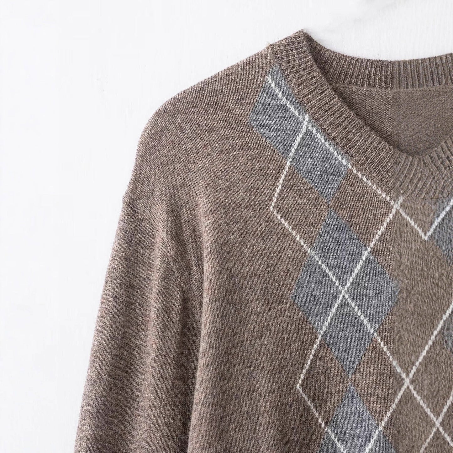 Damen Pullover Rautenmuster Eveloria