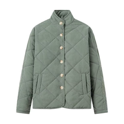 Damen Steppjacke Stehkragen Taschen Eveloria