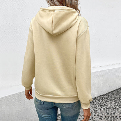 Damen Kapuzenpullover mit Tasche und Kordelzug