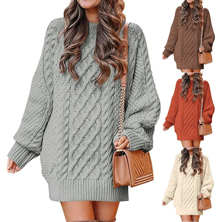 Damen Strickpullover Groß Zopfdesign Eveloria - Eveloria