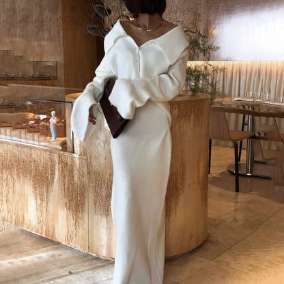 Damen Strickkleid Figurbetont Lässiger Bund