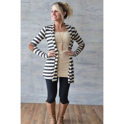 Damen Strickjacke mit Ellbogen-Patches und lässigem Design