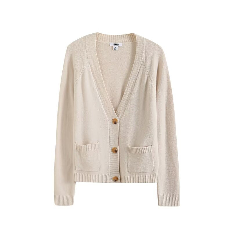 Damen Strickjacke Elegantes Design Praktische Taschen Anthrazit
