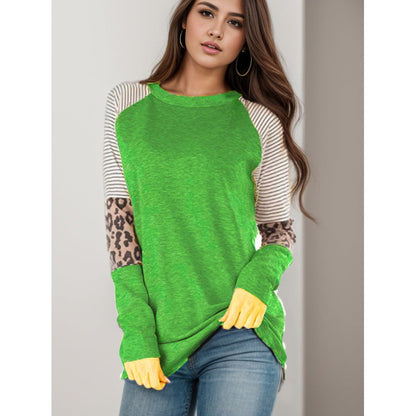 Damen Langarmshirt Tiermuster Streifendesign Eveloria