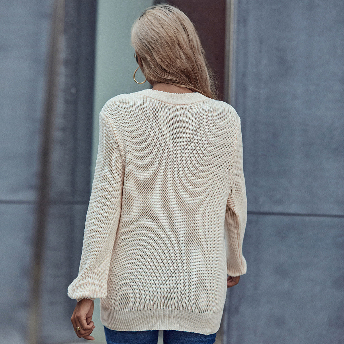 Damen Pullover Gestrickt Tailliert Grün