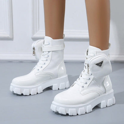 Damen Stiefel Heidi-Mode mit Taschen-Option und auffälliger Sohle