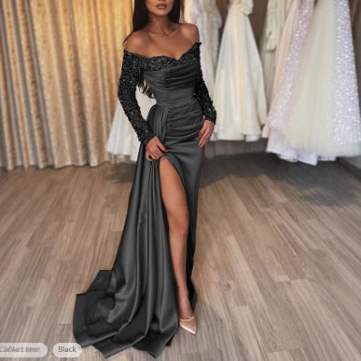 Damen Abendkleid Schimmerrock Funkeleffekt Eveloria