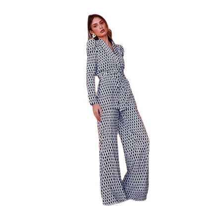 Damen Zweiteiler-Set mit Bindegürtel Elegantes Design