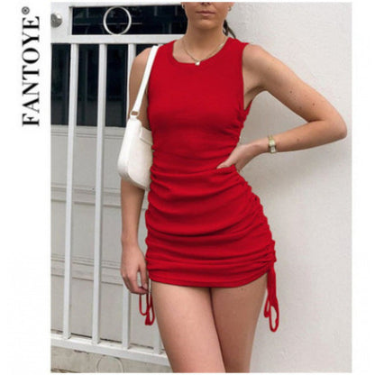 Damen Wickelkleid Figurbetont Rüschen Eveloria