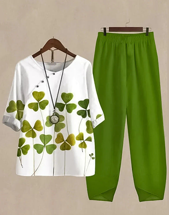 Damen Zweiteiliges Set Florales Design Lässiger Schnitt