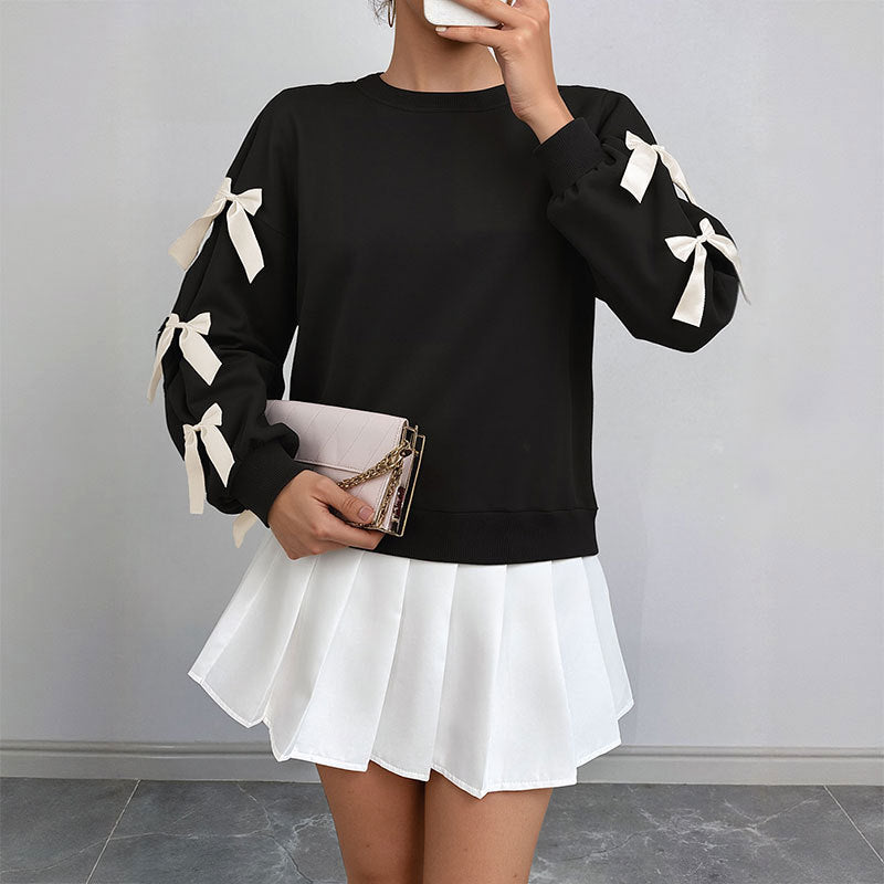 Damen Pullover Schleifen-Detail Kaschmir Braun