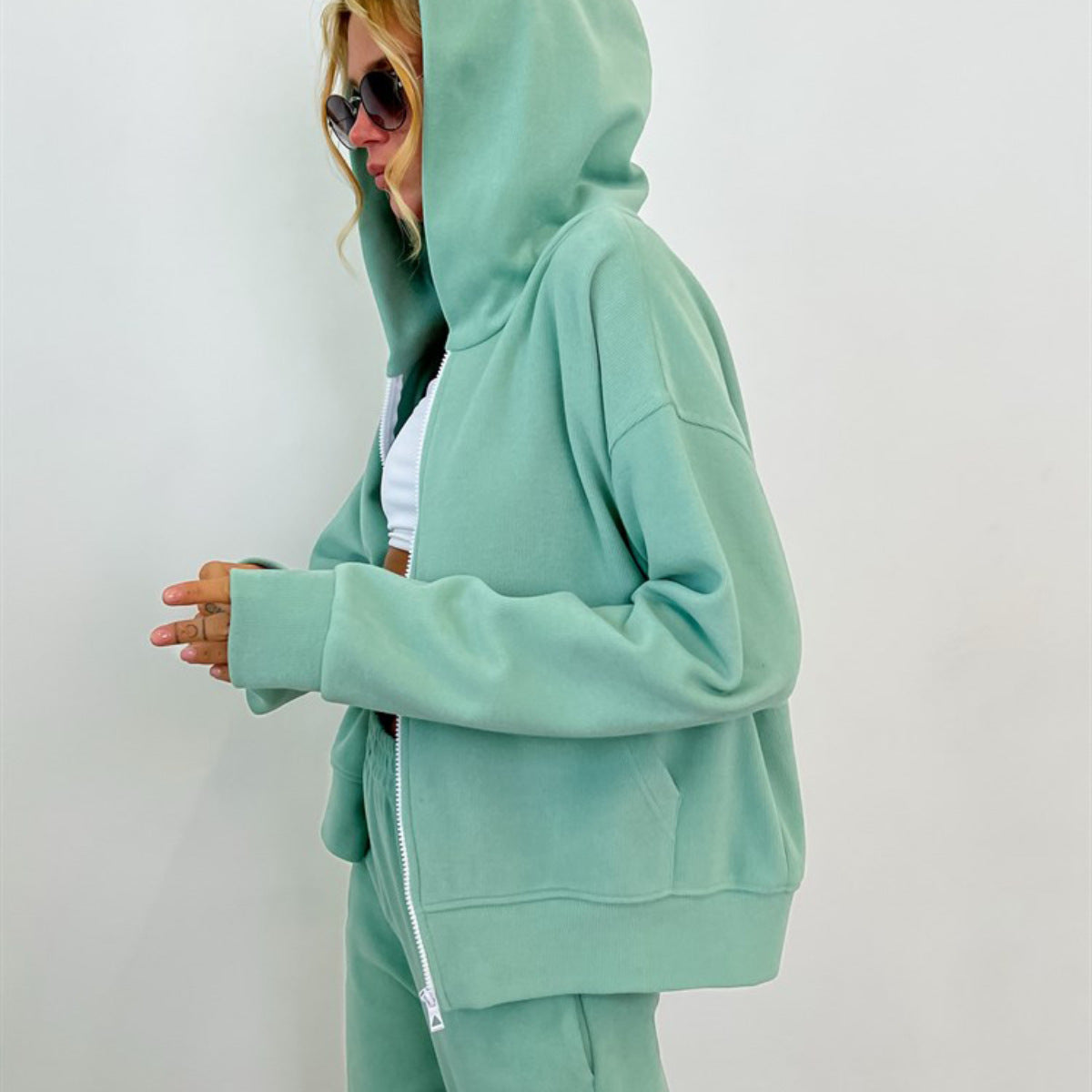 Damen Sweatjacke Weiches Innenfutter Funktioneller Reißverschluss