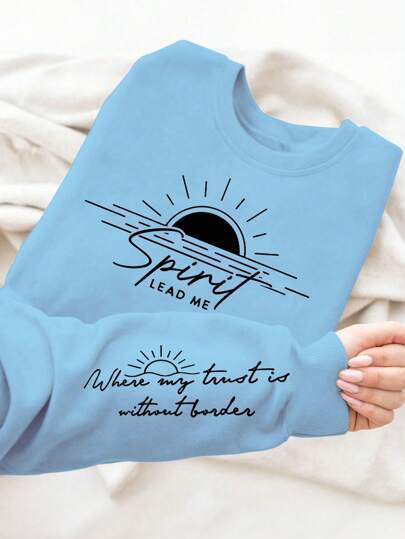 Damen Sweatshirt Weich Fließend mit Druck Eveloria