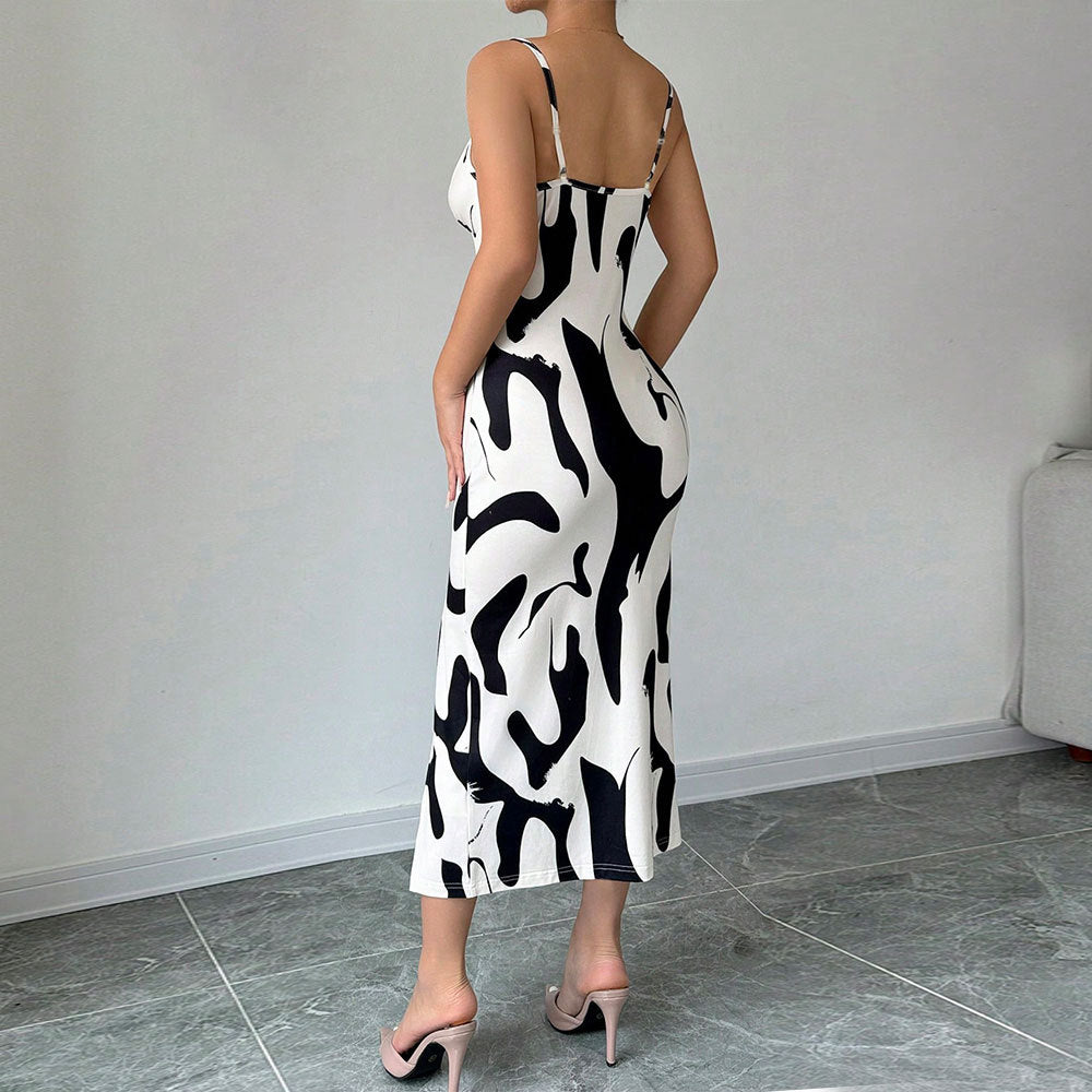 Damen Maxikleid Elegantes Drapierungsdesign Seitenschlitz Eveloria