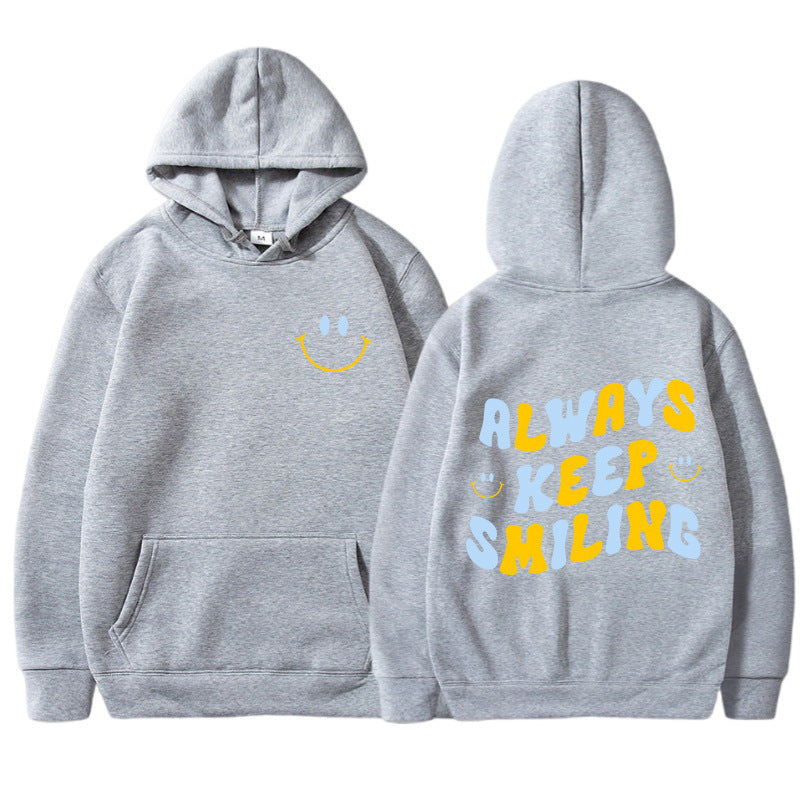 Damen Pullover Kapuze mit Kängurutaschen und Schriftzug