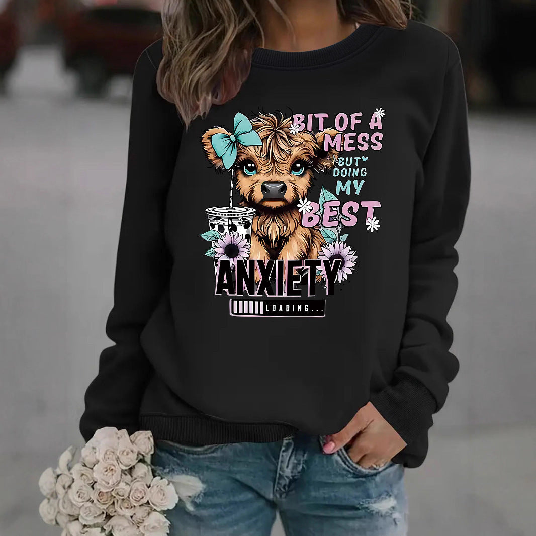 Damen Sweatshirt Hundedesign Weiss