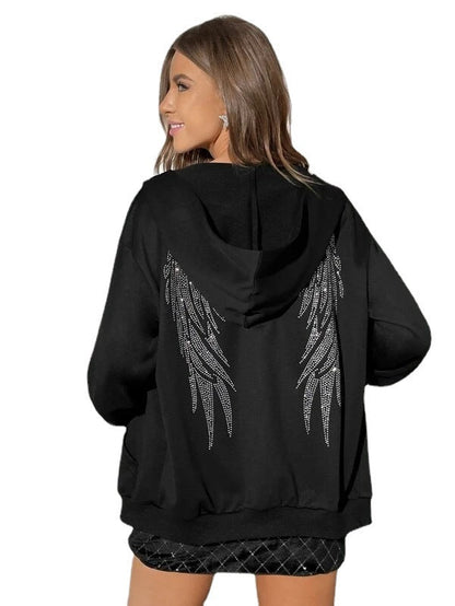 Damen Hoodie Flügel-Design Funkelnd Eveloria