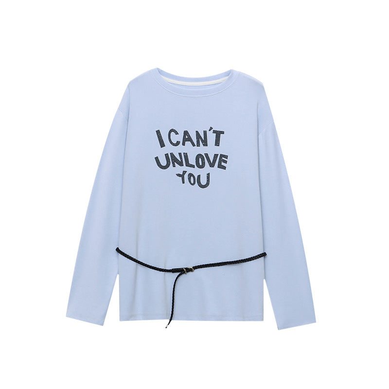 Damen Langarmshirt Lässiger Schnitt Weiß