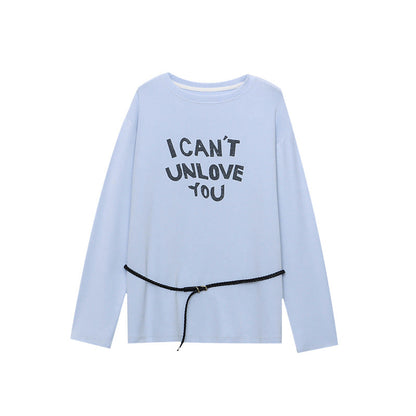 Damen Langarmshirt Lässiger Schnitt Weiß