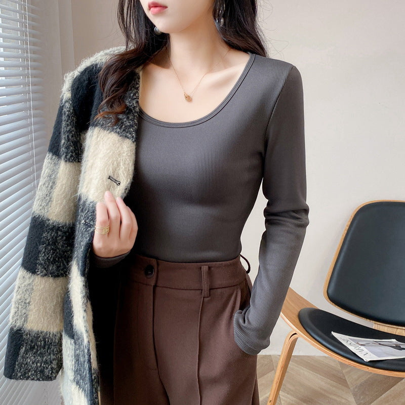 Damen Langarmshirt Rippstruktur Cropped Eveloria