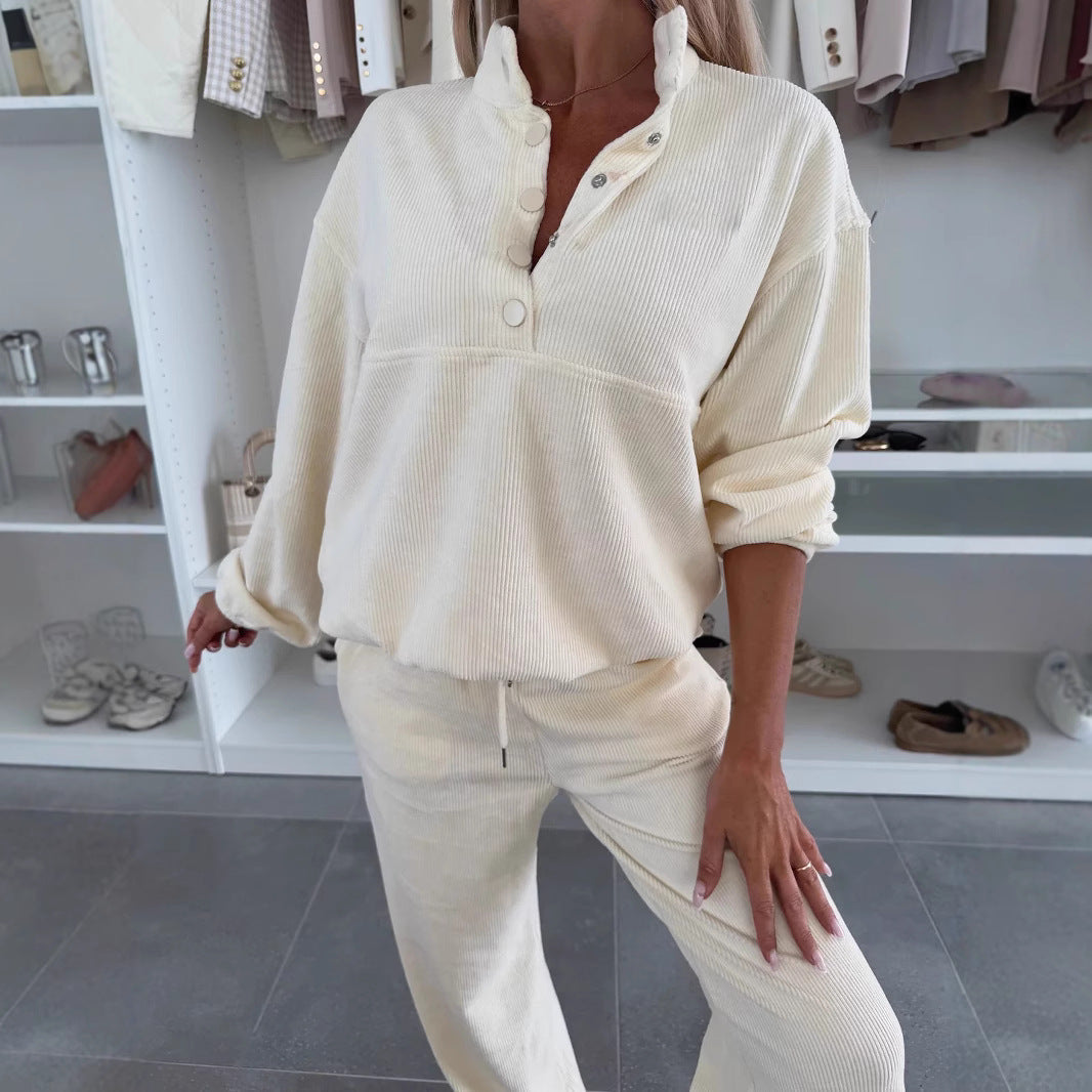 Damen Fleece Jogginganzug Weiter Schnitt Hochwertig Beige