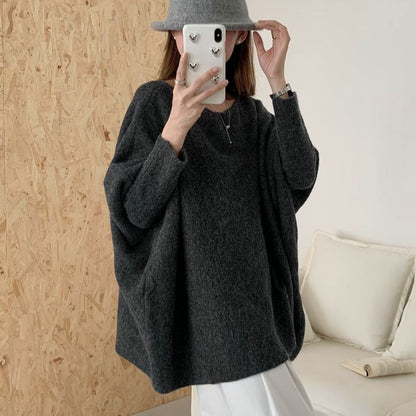 Damen Oversized Pullover Weiches Material Lässiger Schnitt Beige