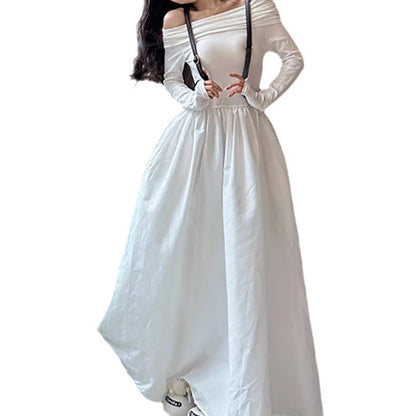Damen Maxikleid Off-Shoulder mit Trägerdetails Elegant